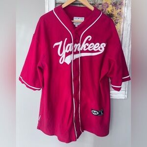 Vintage New York Yankees Mirage Genuine Merchandise Jersey Shirt Size XL Red